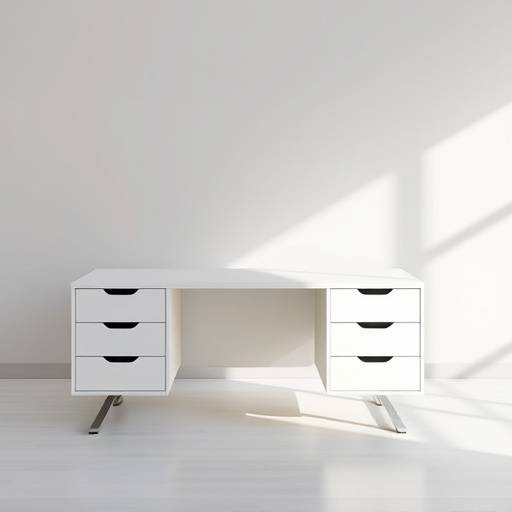 Escrivaninha de design minimalista com gavetas embutidas.