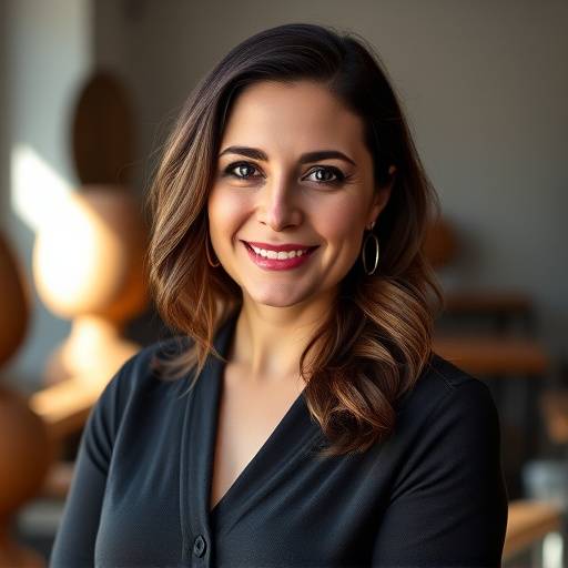 Foto de Cláudia Ferreira, gerente de produäão da Móveis Vanguarda Artesanal.
